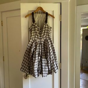 All Saints Plaid Dress with Leather Straps US 8